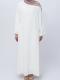 Solid-color Long-sleeve Crew-neck Relaxed-fit Casual Dress