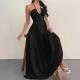 Strap-style Casual Halter Dress For Beach Vacations