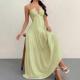 Strap-style Casual Halter Dress For Beach Vacations