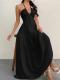 Strap-style Casual Halter Dress For Beach Vacations