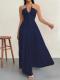 Strap-style Casual Halter Dress For Beach Vacations