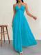 Strap-style Casual Halter Dress For Beach Vacations