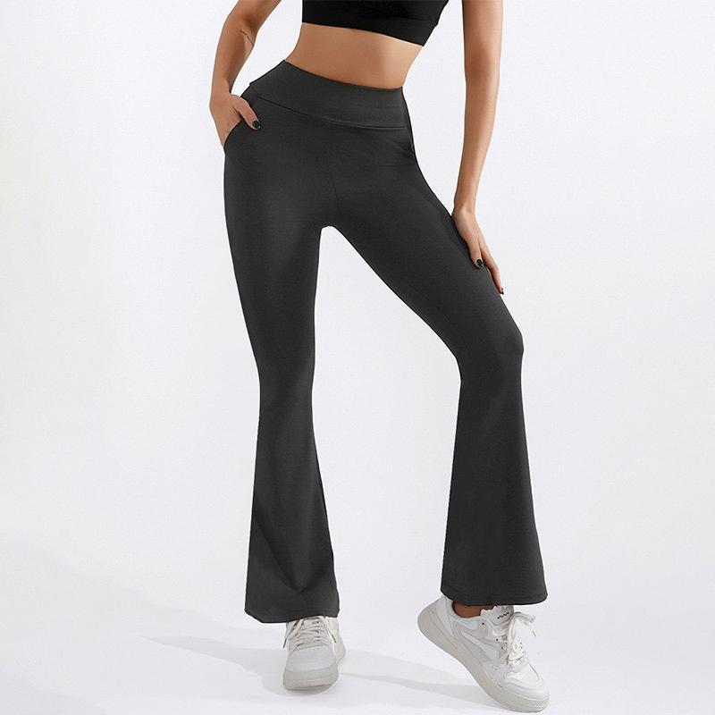 Womens High Waist Hip Lift Stretch Brushed Pocket Shark Pants