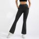 Womens High Waist Hip Lift Stretch Brushed Pocket Shark Pants