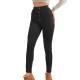 Womens Thick Leggings High Waist Button Casual
