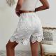 Lace Embroidered Elastic Waist Shorts