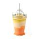 Portable Folding Silicone Ice Hockey Cup With Straw