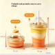 Portable Folding Silicone Ice Hockey Cup With Straw