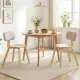 Set Of 2 Dining Chair Set (Beige & Natural), Teddy Velvet Upholstery & Plush Padded Design