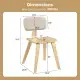 Set Of 2 Dining Chair Set (Beige & Natural), Teddy Velvet Upholstery & Plush Padded Design