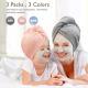 Women 3 PC Microfiber Hair Towel Wrap Ultra Absorbent Hair Turbans For Curly, Long & Thick Hair Blue,Grey,Pink