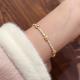 1pc 999 Sterling Silver Gold Flower Charm Bracelet, Chinese Style, Perfect For Daily Wear And Valentines Gift