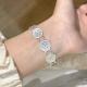 1pc 999 Sterling Silver Ethnic Style Filigree Disc Bracelet, Retro Style, Perfect For Daily Wear And Valentines Gift
