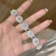 1pc 999 Sterling Silver Ethnic Style Filigree Disc Bracelet, Retro Style, Perfect For Daily Wear And Valentines Gift