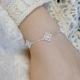 1pc 999 Sterling Silver Hollow Flower Charm Bracelet, Retro Minimalist Style, Perfect For Daily Wear And Valentines Gift