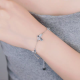 1pc 999 Sterling Silver Flower Charm Bracelet, Minimalist Delicate Style, Perfect For Daily Wear And Valentines Gift