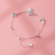 1pc 999 Sterling Silver Flower Charm Bracelet, Minimalist Delicate Style, Perfect For Daily Wear And Valentines Gift