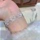 1pc 999 Sterling Silver Hollow Filigree Round Charm Bracelet, Retro Chinese Style, Perfect For Daily Wear, Parties & Valentines Gifts