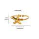 Geometric Turquoise Natural Stone Ring 18K Gold Plated Stainless Steel Bold Jewelry