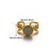 Retro Luxury Natural Stone Inlaid Ring 18K Gold Plated French Vintage Stainless Steel Jewelry
