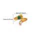 Retro Luxury Natural Stone Inlaid Ring 18K Gold Plated French Vintage Stainless Steel Jewelry