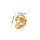 Retro Luxury Natural Stone Inlaid Ring 18K Gold Plated French Vintage Stainless Steel Jewelry