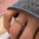 Unique Niche Zircon Band Coffee Gold Elegant Ladies Finger Jewelry