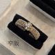 Unique Niche Zircon Band Coffee Gold Elegant Ladies Finger Jewelry