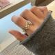 Unique Niche Zircon Band Coffee Gold Elegant Ladies Finger Jewelry