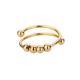 Amazon Bestseller Rotatable Full Diamond 18K Gold Plated Anxiety Relief Open Flower Stress Relief Ring