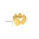 Micro-inlaid Ring, Light Luxury Elegant Minimalist Stainless Steel Leaf Open Ring, Irregular Geometric 18K Gold Plated