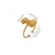 Micro-inlaid Ring, Light Luxury Elegant Minimalist Stainless Steel Leaf Open Ring, Irregular Geometric 18K Gold Plated
