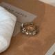 Niche Luxury Zircon Ring Versatile Daily Wear Coffee Gold Finger Band