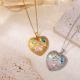 Stainless Steel Heart-shaped Square Pendant Necklace