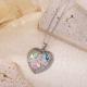 Stainless Steel Heart-shaped Square Pendant Necklace