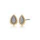 Cao Shi Cross-border Exquisite Ear Studs Fashionable Two-tone Waterdrop Zircon