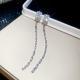 Sterling Silver Needle Flower Geometric Zircon Tassel Earrings Luxury Niche Designer Ear Ornaments