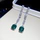 Sterling Silver Needle Flower Geometric Zircon Tassel Earrings Luxury Niche Designer Ear Ornaments