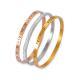 Retro Minority Unique Simple Jewelry Carved Roman Digital Design Diamond-embedded Titanium Steel Gold-plated Bracelet