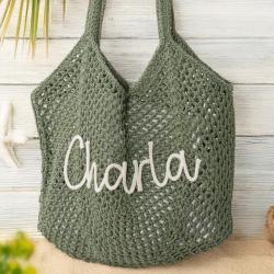 Hollow-out Knitted Tote Bag For Women