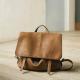 Vegetable-Tanned Leather Messenger Backpack