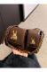 Women Brown Baguette Bag With Squirrel Accessory Design Stylish Shoulder Handbag
