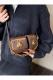 Women Brown Baguette Bag With Squirrel Accessory Design Stylish Shoulder Handbag