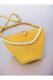 Women Yellow Pearl Design Shoulder Bag Elegant Daily Handbag