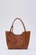 Tan SHK108 Faux Leather Women Hand And Shoulder Bag With Wallet And Makeup Bag