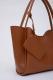 Tan SHK108 Faux Leather Women Hand And Shoulder Bag With Wallet And Makeup Bag