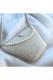 Women Beige Pearl Design Classic Shoulder Bag Elegant Daily Handbag