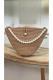 Women Dark Brown Pearl Design Classic Shoulder Bag Elegant Daily Handbag