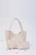 Cream SHK108 Faux Leather Women Hand And Shoulder Bag With Wallet And Makeup Bag