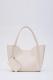 Cream SHK108 Faux Leather Women Hand And Shoulder Bag With Wallet And Makeup Bag